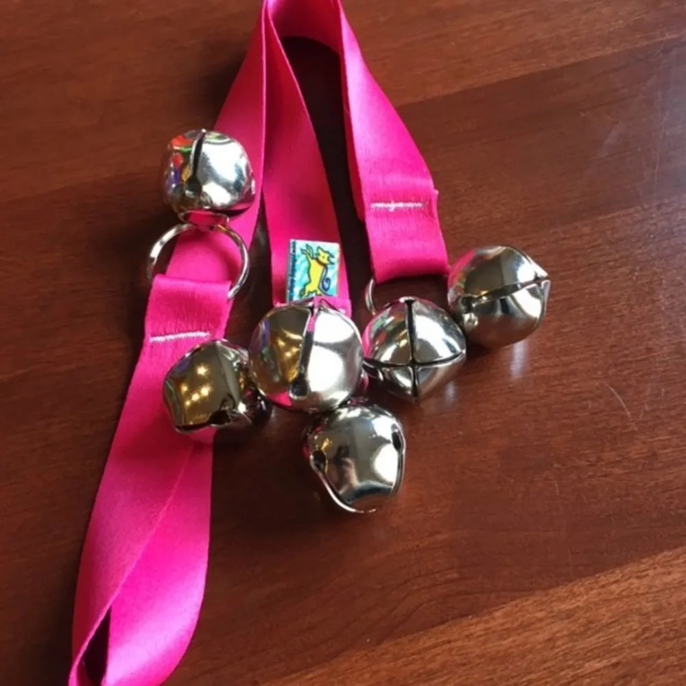 Pink Ribbon Puppy Potty Training Bells
